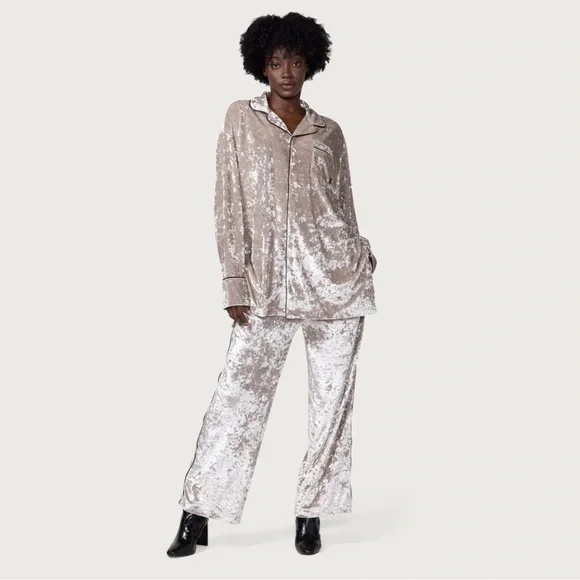 Honor The Gift Velvet PJ Pants - Champagne Size Small